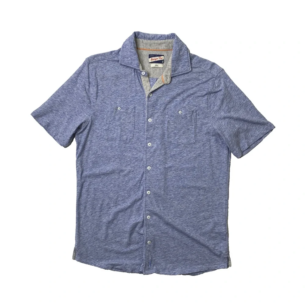 Johnnie-O Shirt Mens S Small Blue Hangin Out Short Sleeve Cotton Lyocell Blend